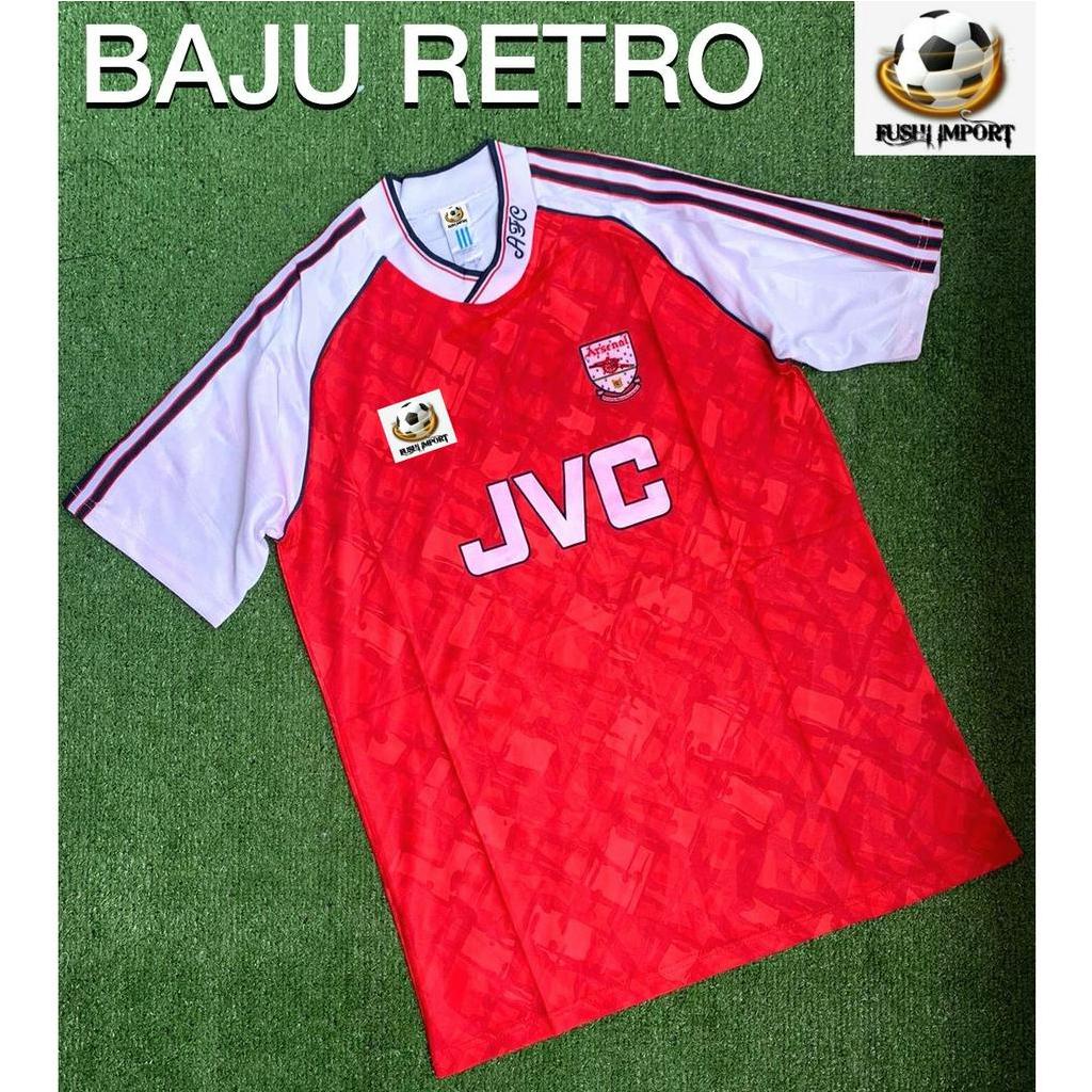 RETRO | Jersey Baju Bola Arsenall Home JVC 1990 1992 Grade Ori