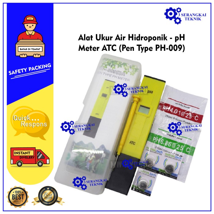 Alat Ukur Air Hidroponik - pH Meter ATC (Pen Type PH-009)