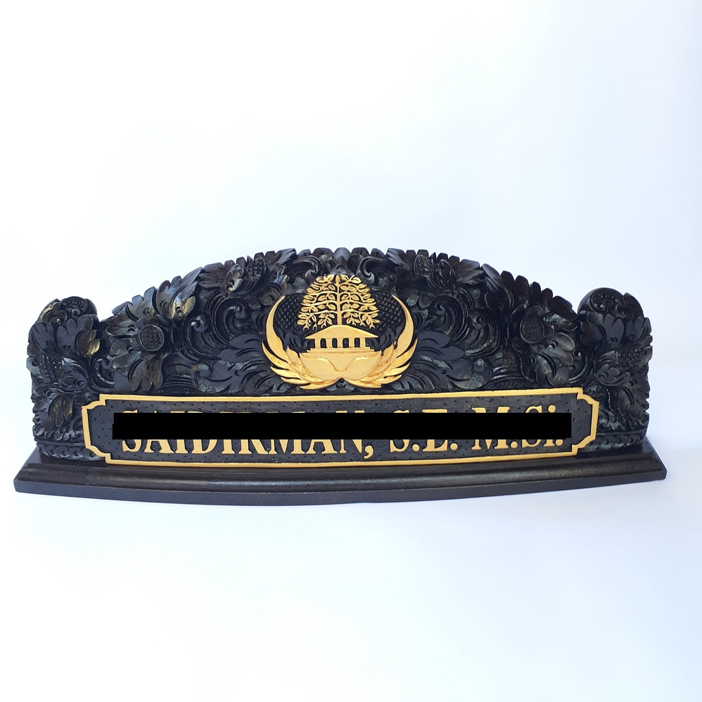 Papan nama LOGO CUSTOM name plate ukiran bali isi logo lambang kualitas ukiran Premium