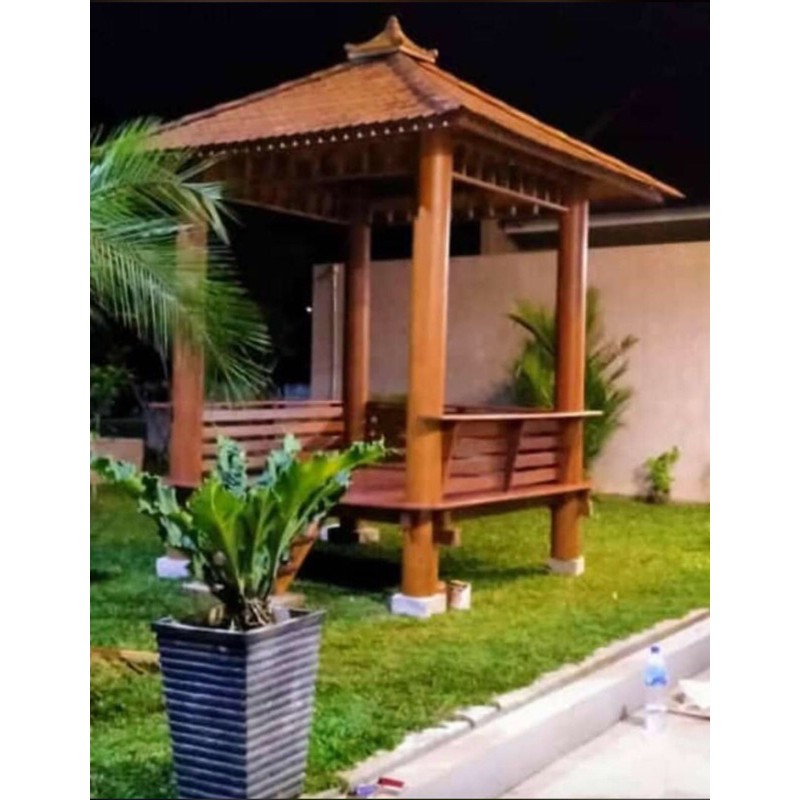 Gazebo Minimalis Kayu glugu Murah