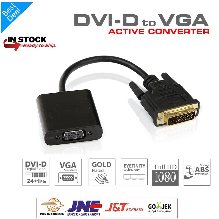 CONVERTER AKTIF DVI D 24+1 MALE DUAL LINK TO VGA FEMALE / ADAPTER