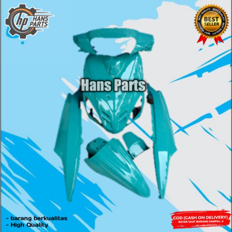 Cover body full halus Yamaha mio sporty hijau tosca - full body halus mio sporty termurah