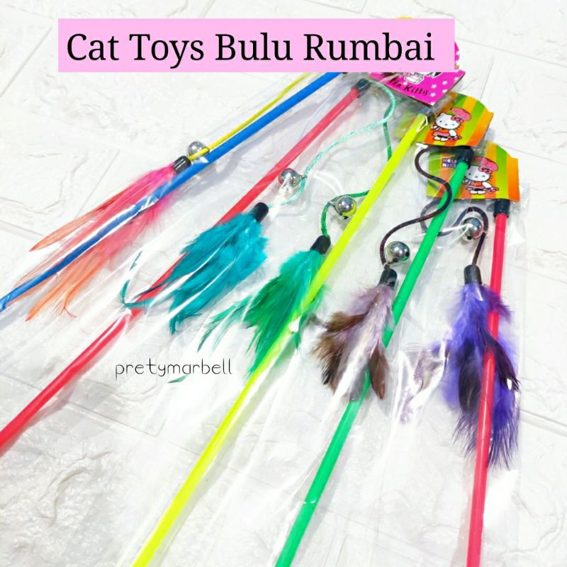 Cat Toys Rumbai Bulu Stick Mainan Kucing Murah