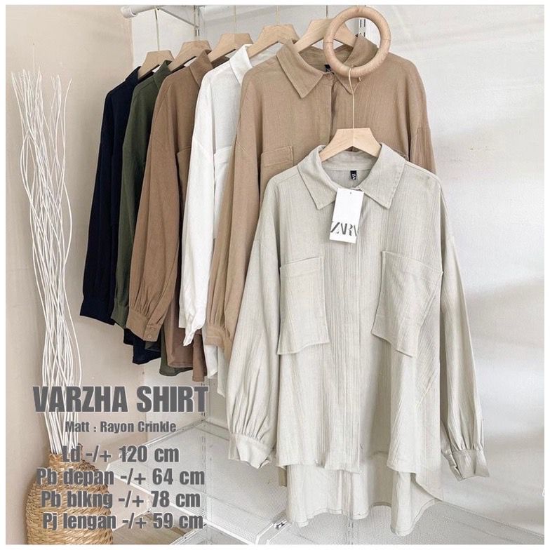 (MSB) KEMEJA VARZHA FULL KANCING DAILY BUSUI WANITA BLOUSE AIRFLOW