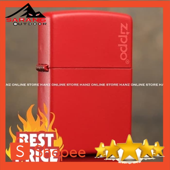ZIPPO MATTE RED GRADE ORI - KOREK ZIPPO MERAH - LIGHTER
