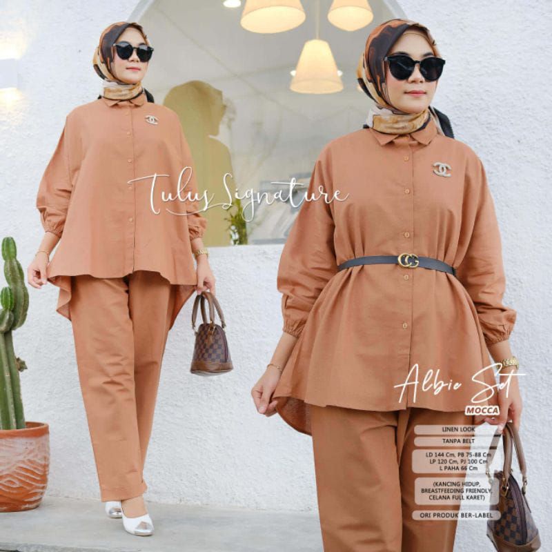 Albie set wanita polos by tulus signature