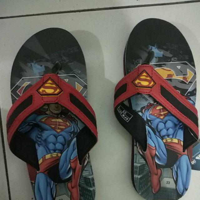  Sandal  Superman  Spm 201 Remaja Hitam Shopee Indonesia