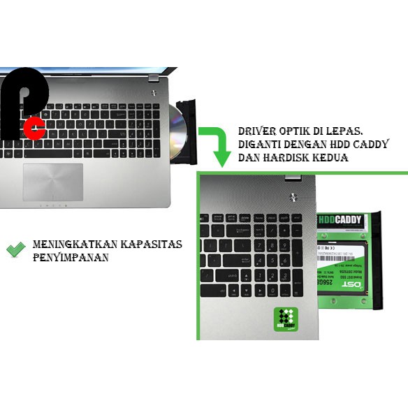 SSD 256GB SATA DST DAN HDD CADDY SATA TO DVD TO HDD