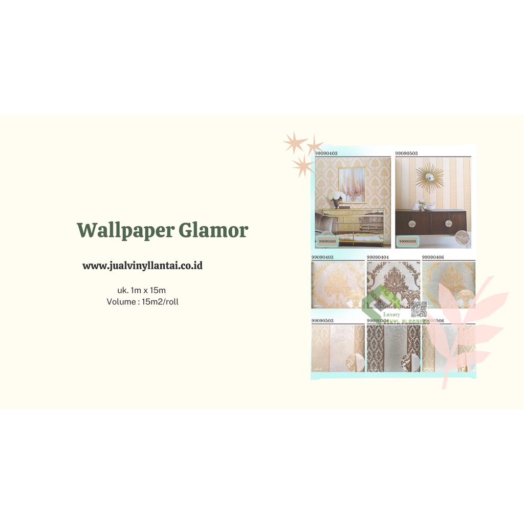 Wallpaper Vinyl Dinding tebal - tekstur Glamor