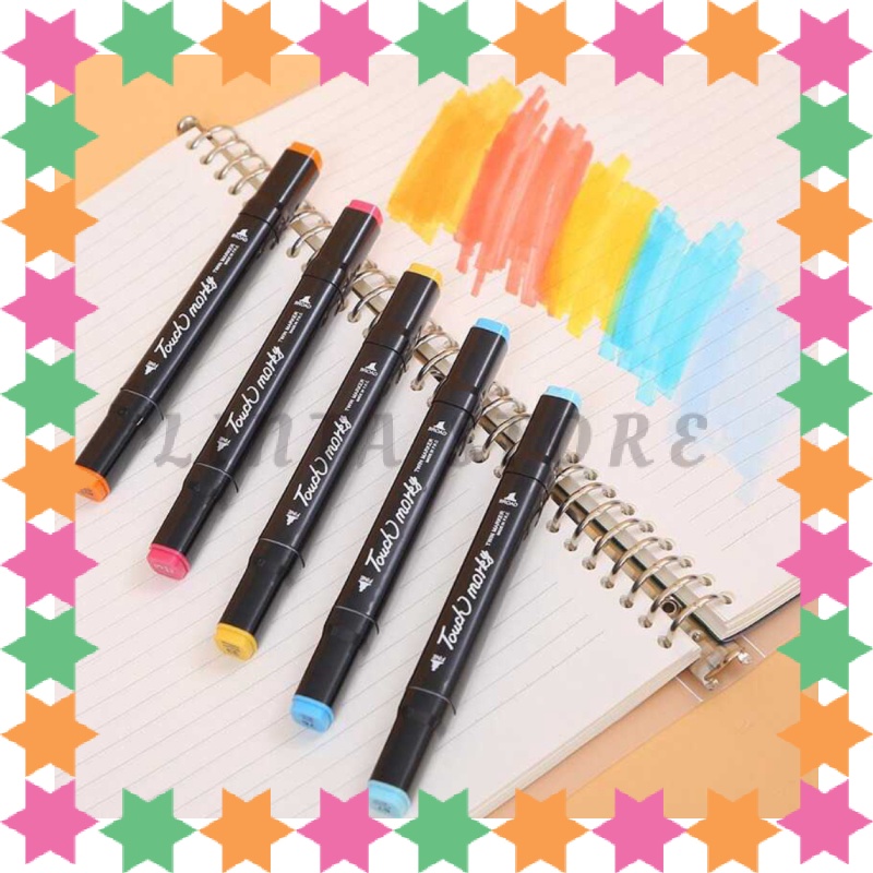 

[ ASLI ] TOUCH Spidol Dual Side Fine Art Brush Pen Art Marker Set - HL0270