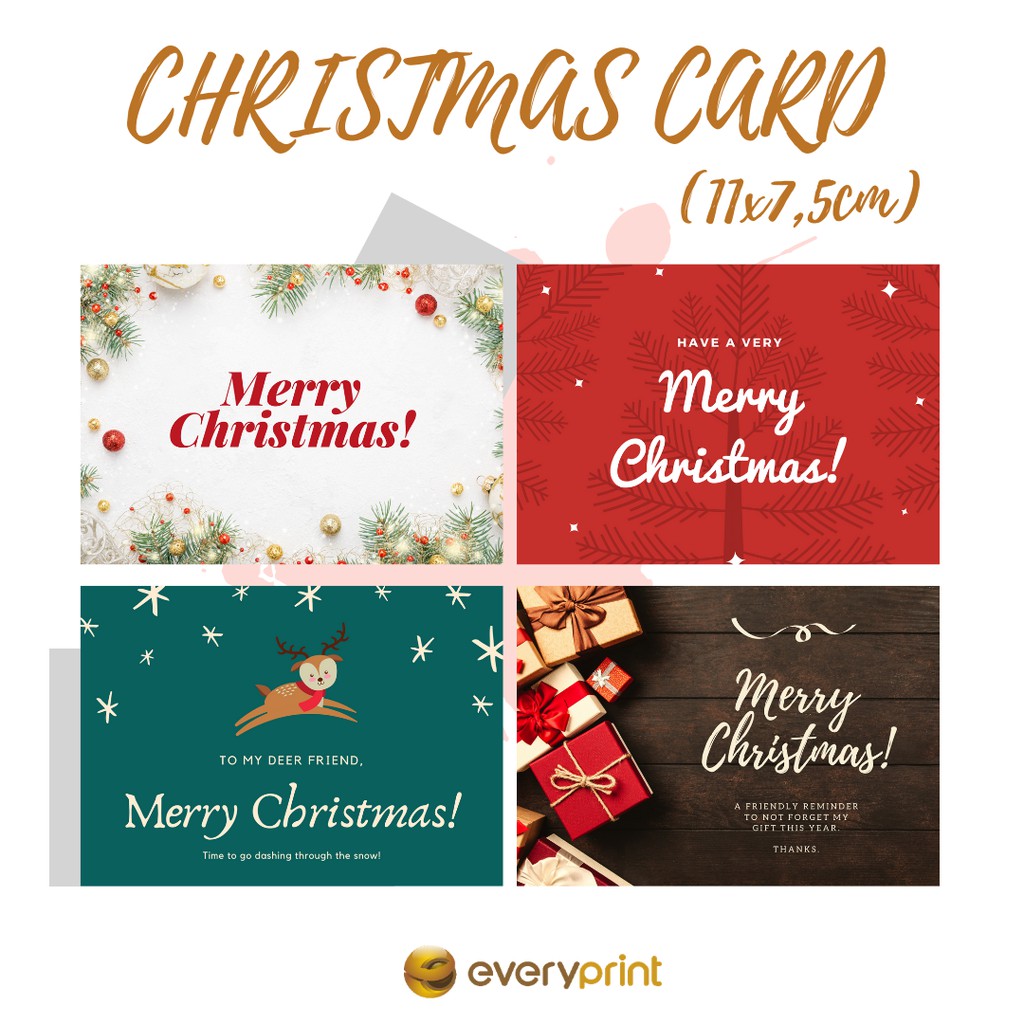 

(11x7,5cm) Kartu Natal Christmas Card New Year Murah Fullcolor Thank Card