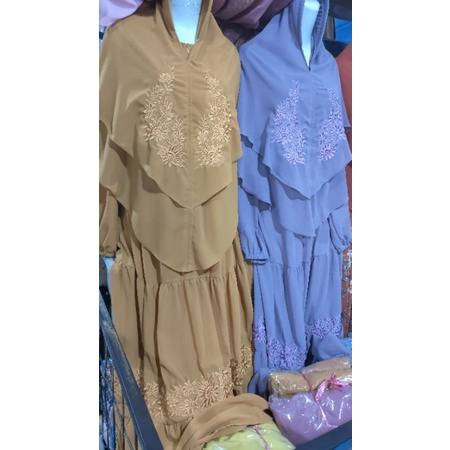 Gamis Syar'i Sultan Mewah Murah Full Bordir Bunga