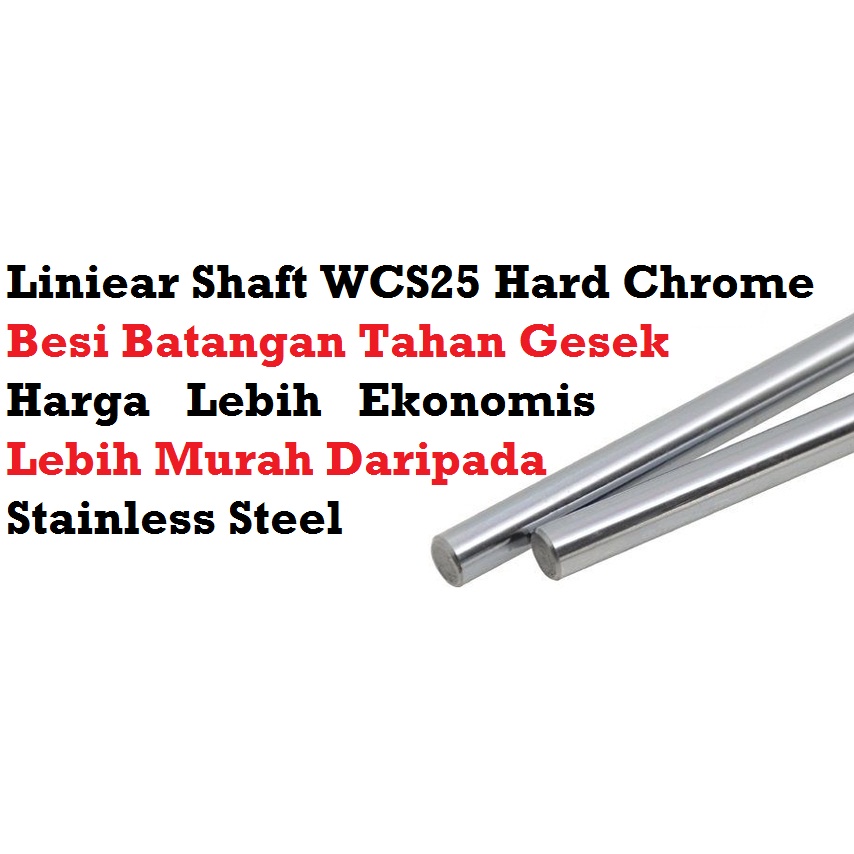 [HAEBOT] Linear Shaft WCS25 25mm As Besi Polos CNC Hard Chrome Steel 3D Printer Harga 1cm Mekanik Part Slider Batang