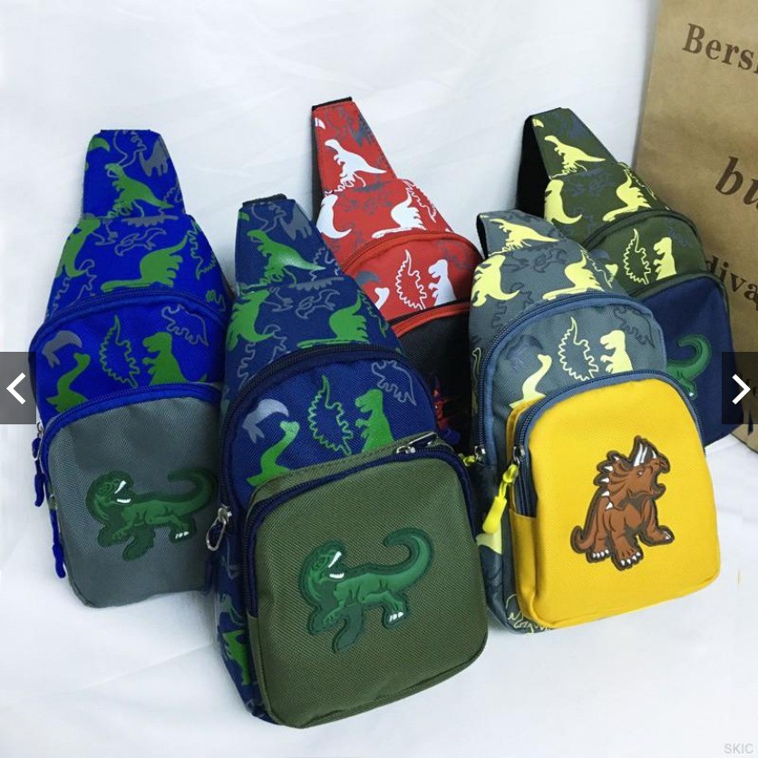 Tas Selempang Anak Laki-laki / Perempuan Gambar Dinosaurus CB02