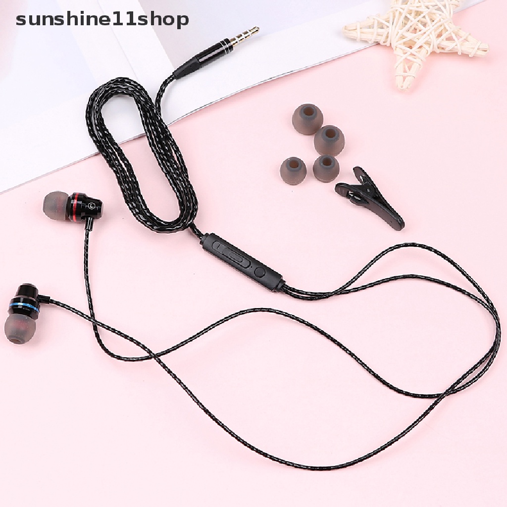 Sho headset Earphone Kabel stereo heavy bass Dengan noise Canceling Untuk Olahraga