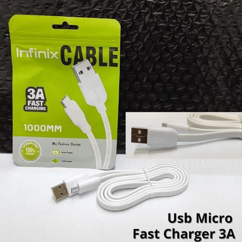 Kabel Data infinix Micro Usb Fast Charger 3A infinix smart 3 4 5 hot 7 8 9 play 10s 10 play Note 7 8 9