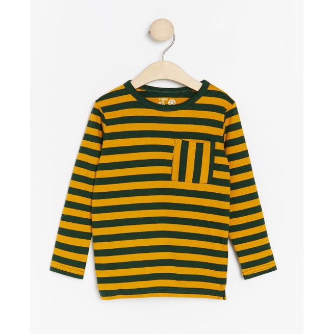 LINDEX UK green and mustard long sleeve t-shirt boy, kaos anak cowok