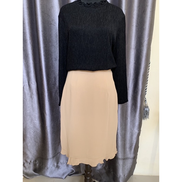 rok kerja bahan jatuh rok span premium