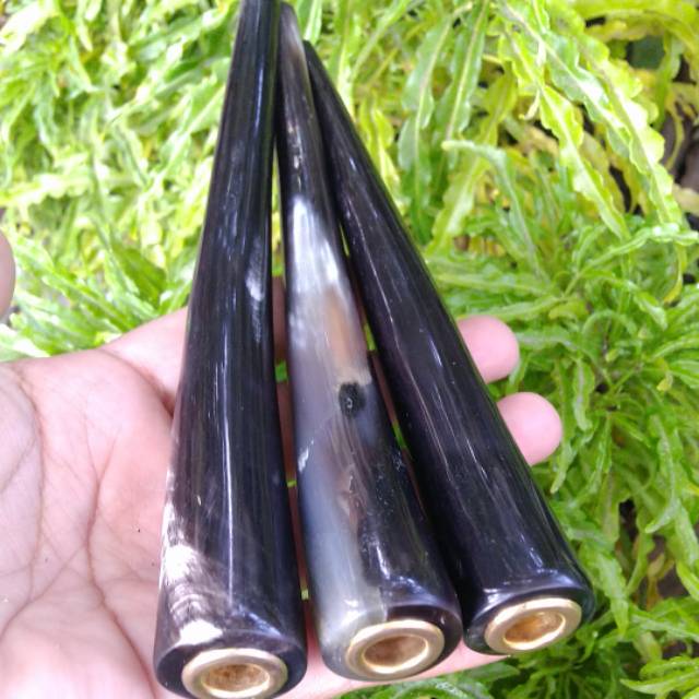 Pipa once tanduk kerbau hitam 12 cm