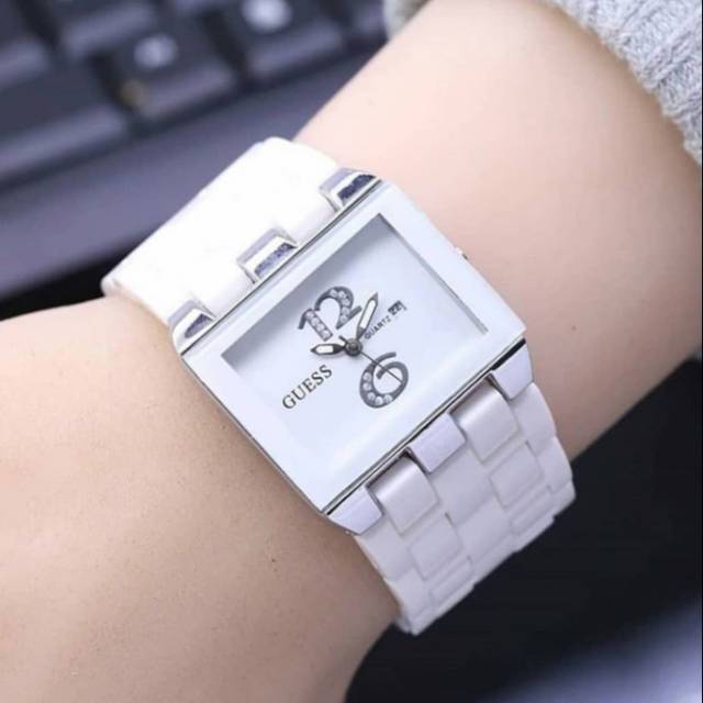 Jam Tangan Wanita Mewah Keramik Putih Kw Super