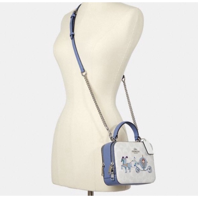 Disney X Coach Box Crossbody In Signature Canvas With Cinderella (C1426)