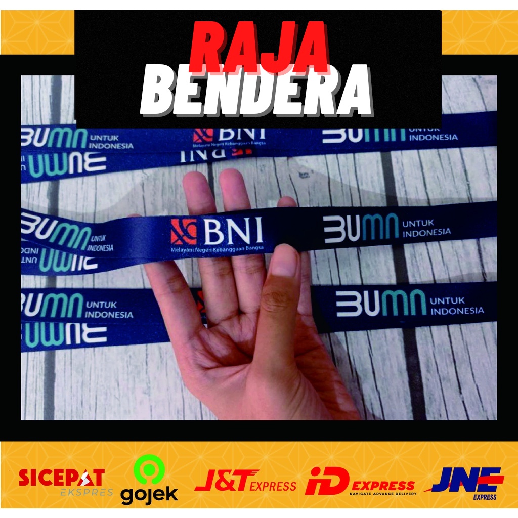 

Lanyard BUMN Bank BNI BIRU/Lanyard BUMN BNI/Lanyard Custom Printing/Lanyard Surabaya