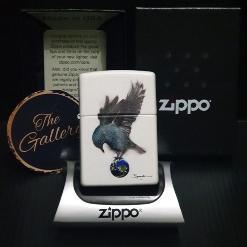 ⭐⭐⭐⭐⭐ 49091 ORIGINAL ZIPPO SPAZUK BIRD WHITE MATTE