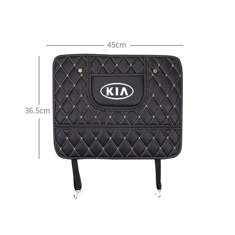 Car Seat Back Protector Cover Organizer With Pocket Leather Auto Seat Back Anti Kick Pad For KIA Forte Spectra Sportage Rio Picanto Sorento K5 K3 Cerato Sephia Rondo Grand Carnival Seltos