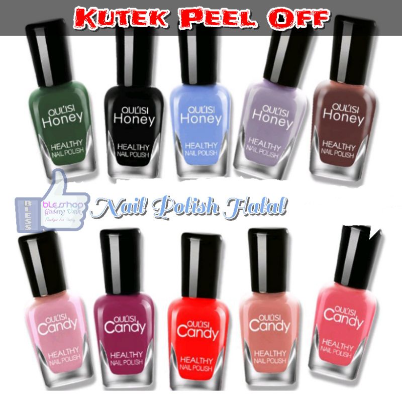 BLESSHOP Kutek Halal Kutex Peel Off Healthy Nail Polish Cair 8Ml