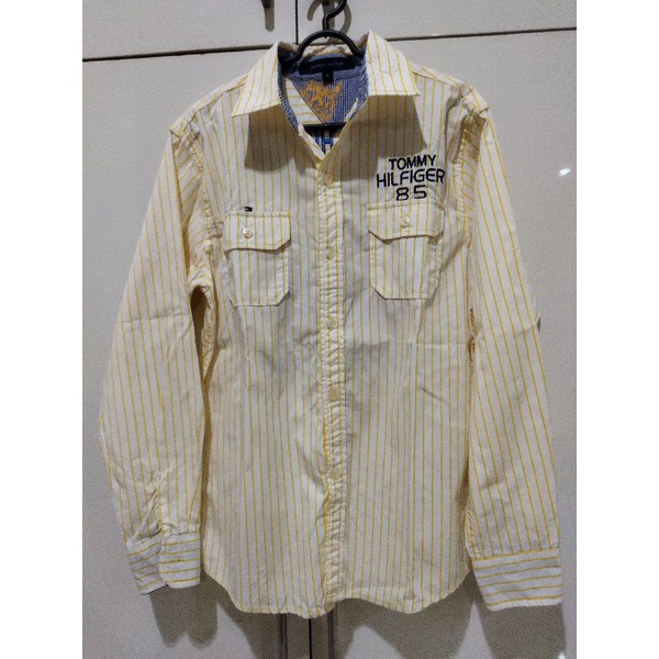Tommy Hilfiger kemeja atasan pria lengan panjang preloved