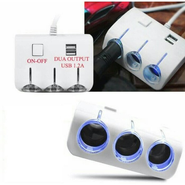 USB 3 LOBANG | USB CHARGER MOBIL 3 SOCKET