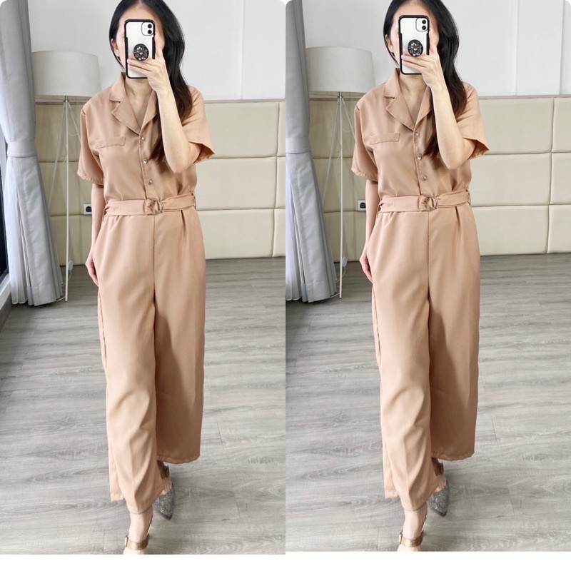 real pic jumpsuit panjang wanita / jumpsuit busui/ jumpsuit lengan pendek / jumpsuit fashion