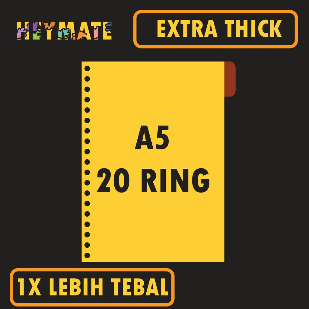 

[EXTRA THICK] A5 20 Ring Pembatas Binder / Binder Divider Kertas Loose Leaf Tebal