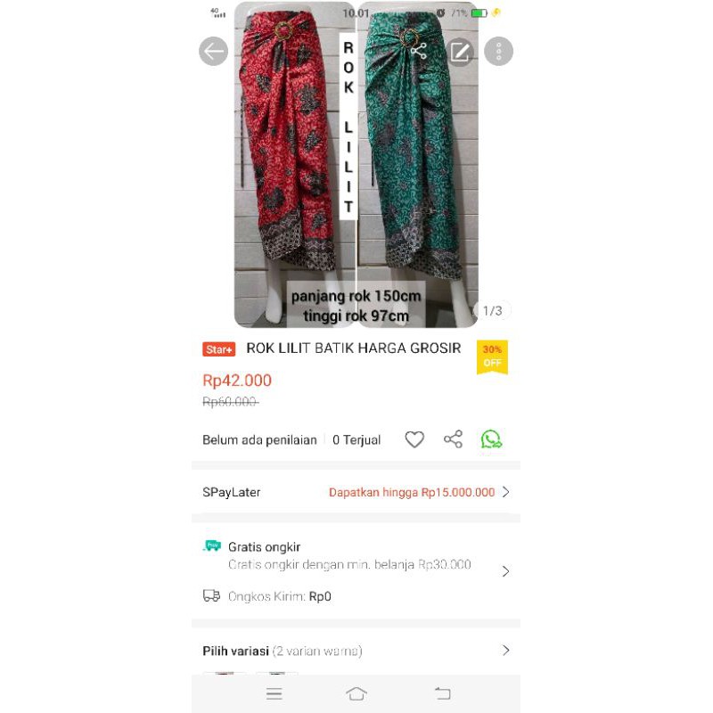ROK LILIT INSTAN BATIK PREMIUM SIAP PAKAI UKURAN M L XL