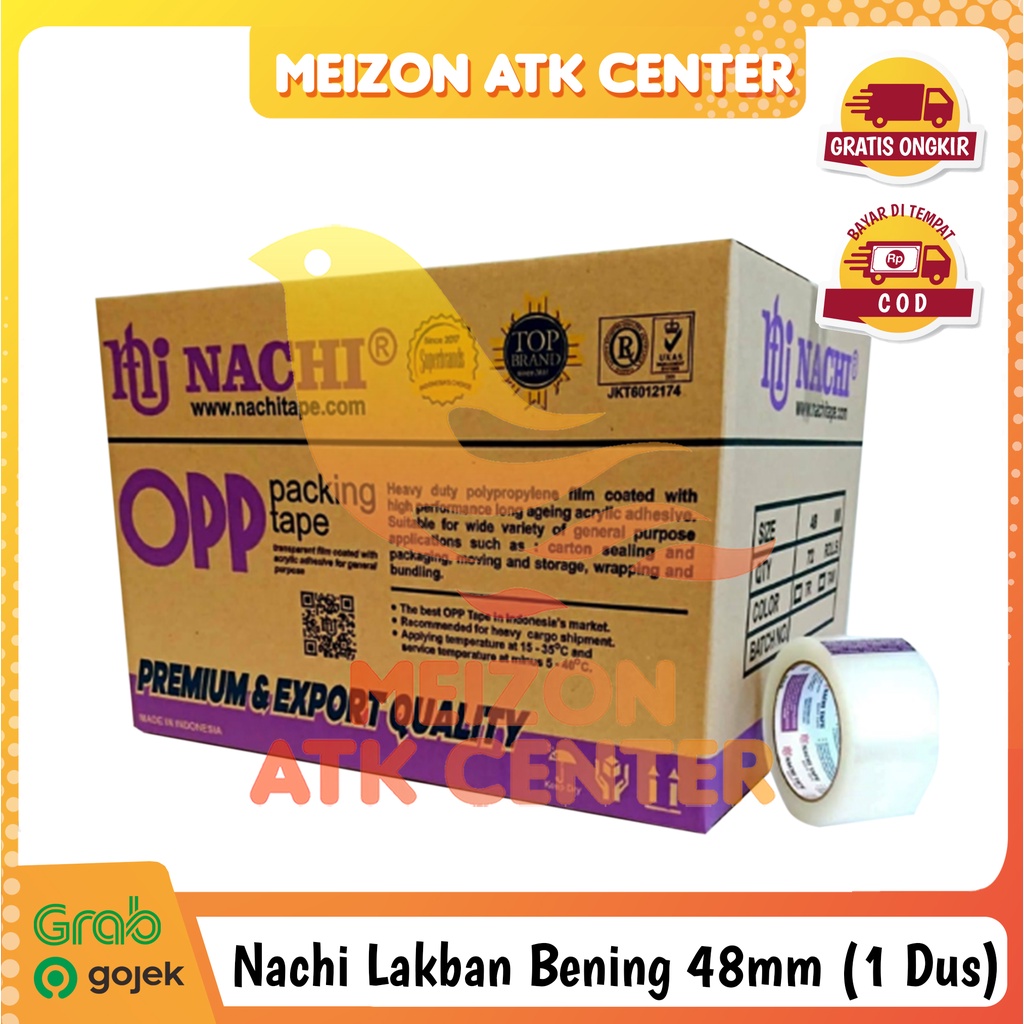 

[DUS] KHUSUS GOSEND Lakban Nachi Bening / Coklat 2 inch [72 ROLL]