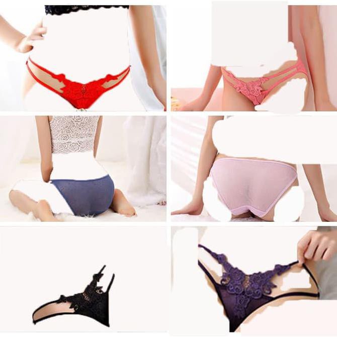 Sexy Gstring Celana Dalam Panties Kupu-Kupu thong CD Lingerie C063 - Putih