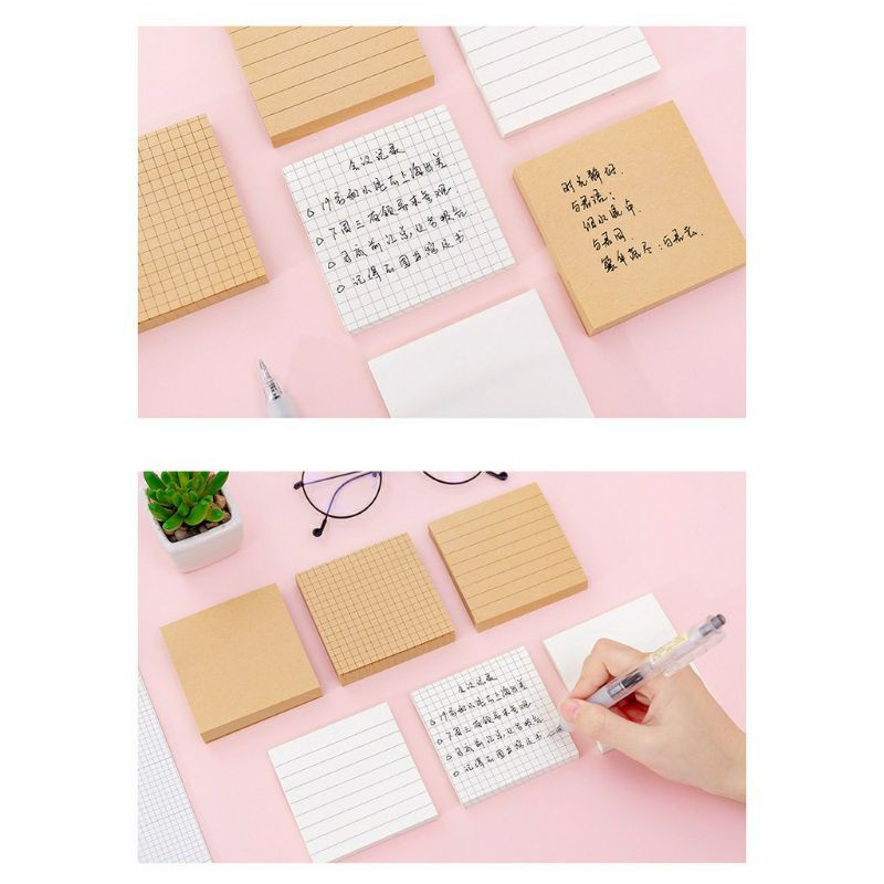 Memopad Memo Brown White Basic Vintage Simple Murah Kertas Catatan Pengingat Notepad-2