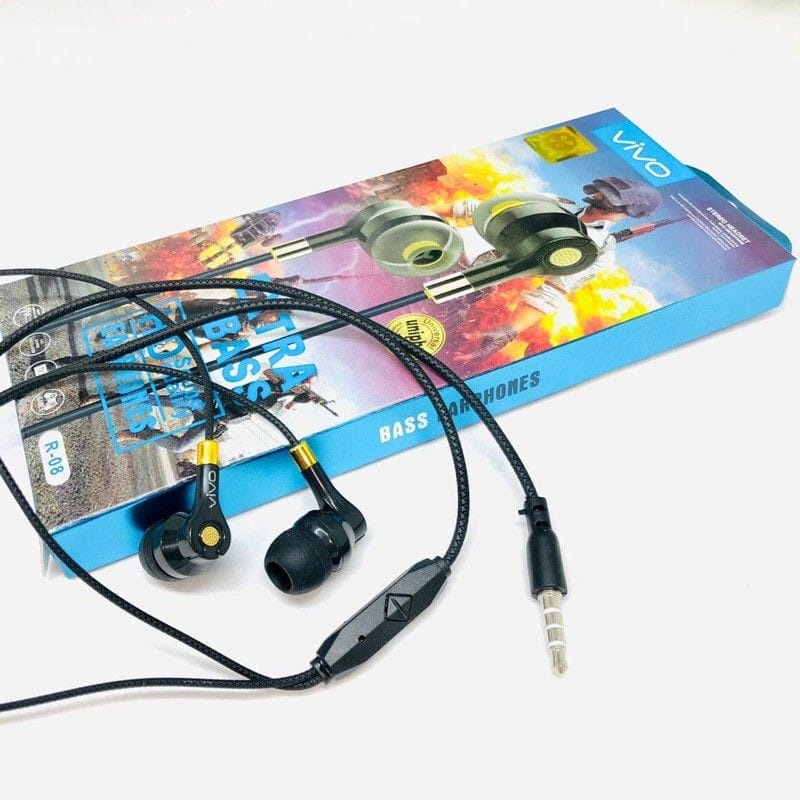 Headset VIVO R-08 EXTRA BASS Handsfree VIVO R08 EXTRABASS Earphone VIVO R08 EXTRA BASS