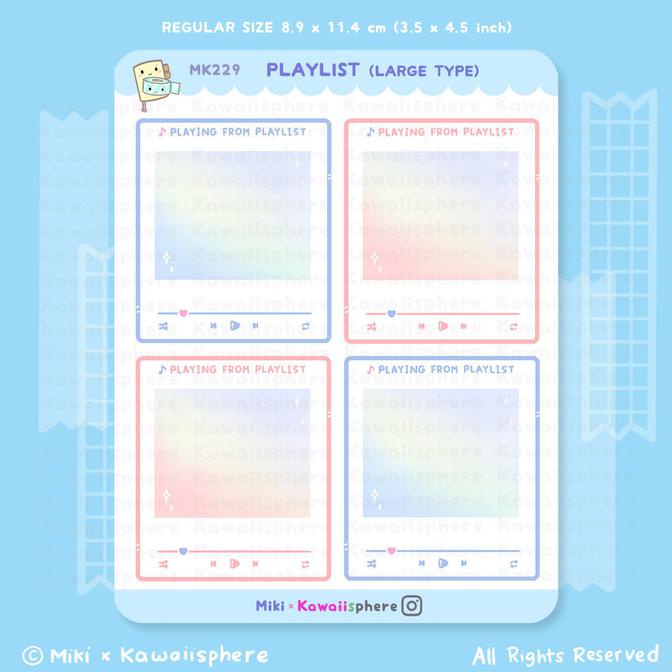 

Hemat Pastel Playlist Large | Music Series | Planner / Ring Binder Sticker - Regular, Premium Matte