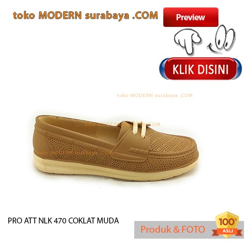 PRO ATT NLK 470 COKLAT MUDA sepatu wanita karet flat slip on murah