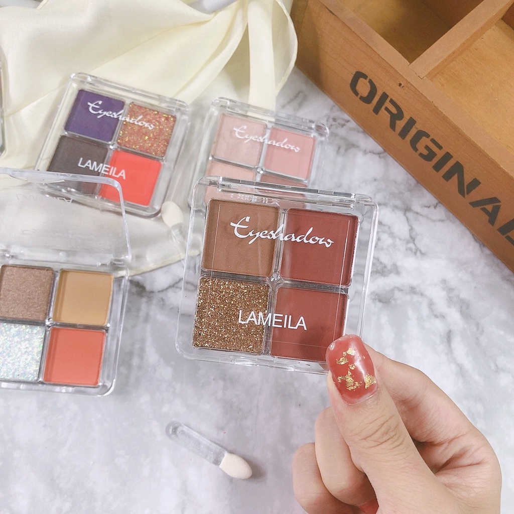 [ORIGINAL] Eyeshadow palette Lameila 4 Warna/eyeshadow palette/Eyeshadow Lameila/eyeshadow gliter/eyeshadow lameila/kosmetik mata