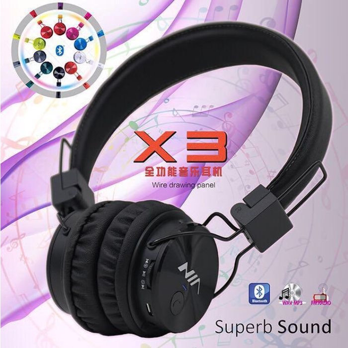 Headphone Bluetooth Nia - X3 - Merah