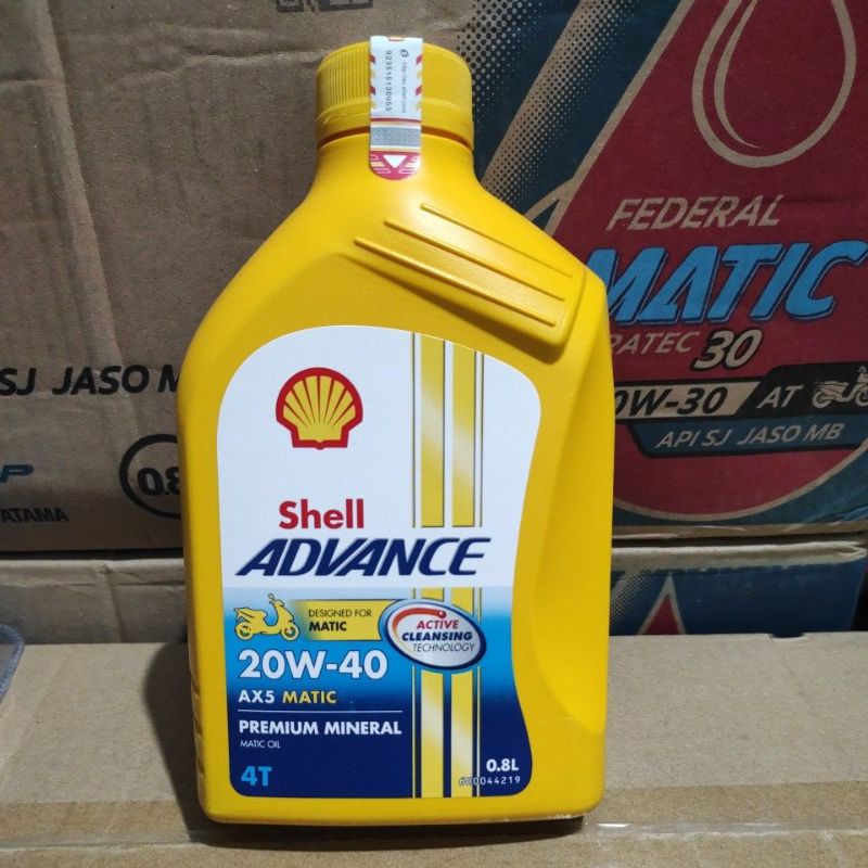 OLI SHELL ADVANCE 4T AX5 MATIC 20W-40 0.8L JASO MB