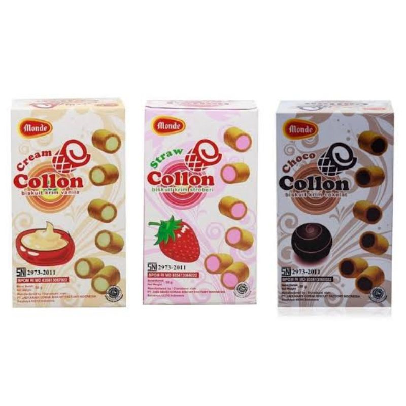 Monde collon strawberry / choco /vanilla 50gr