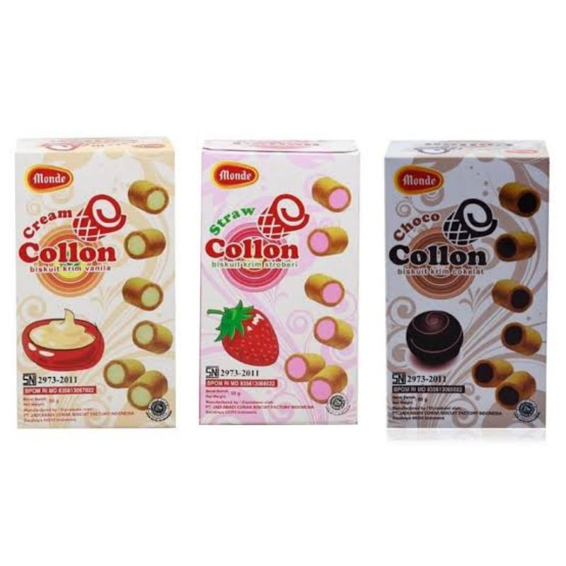 Monde collon strawberry / choco /vanilla 50gr