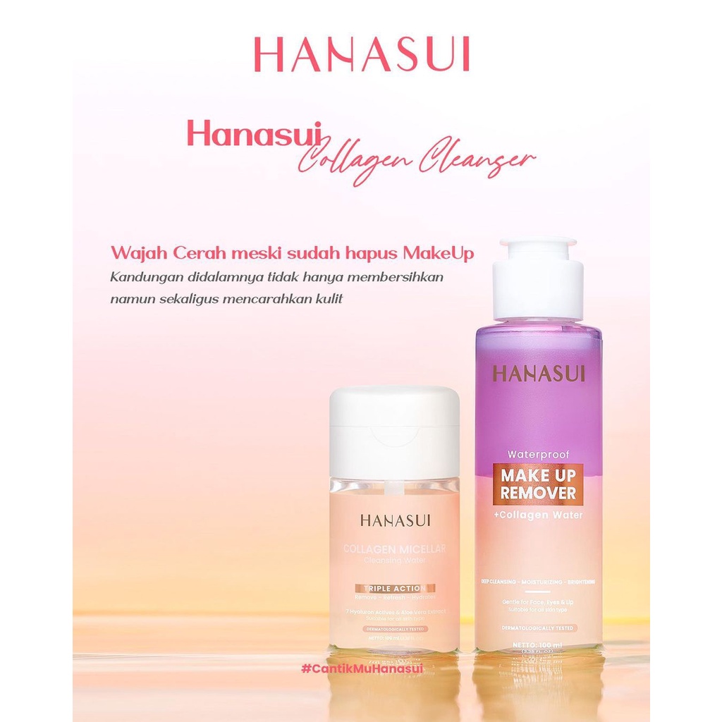 READY HANASUI Collagen Micellar Cleansing Water / Makeup Remover + Collagen Water 100ml