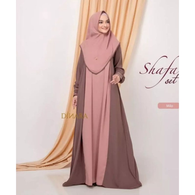 Gamis jumbo syar'i ASDF one set khimar superjumbo size L XL XXL 3XL 4XL LD 140 gamis polos Shafa