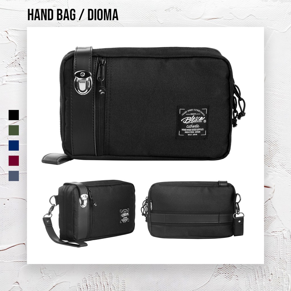 Tas Handbag Pria Premium Clutch  Warna Hitam - Blesco Dioma