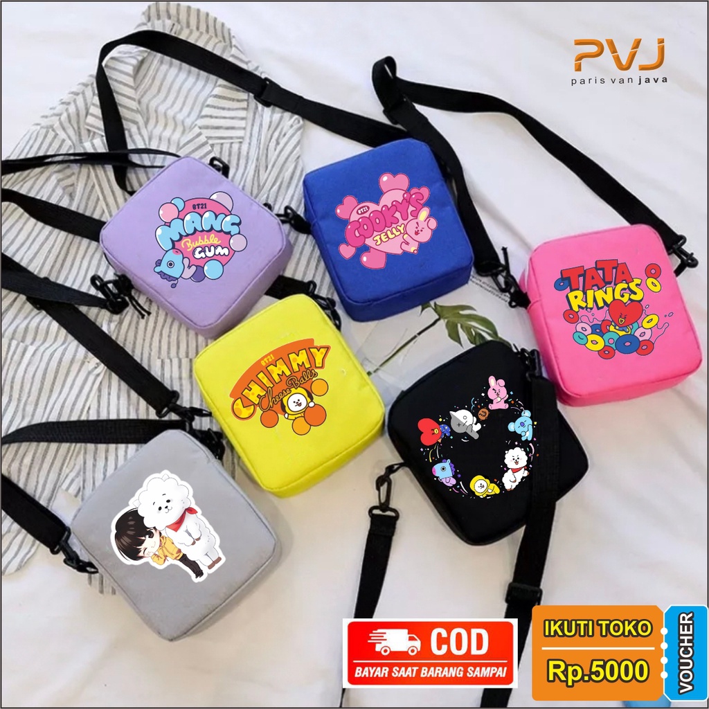 Tas Selempang BTS BT21 Korea Kekinian Tas Anak Remaja Dan Dewasa Tas Hp BTS