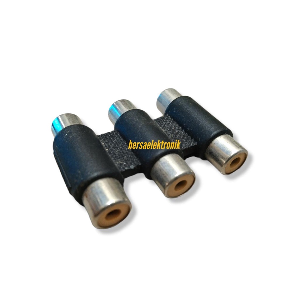 Cabang triple cover rca to rca jack sambungan adapter rca triple H